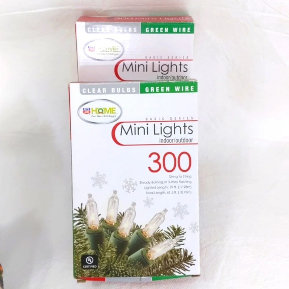 2 Boxes 300 Mini Lights Indoor Oudoor 59 ft